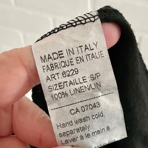 Viola Borghi Linen Pants Baggy Wide leg Parachute Cropped Paper Waist Pockets S - Picture 16 of 16